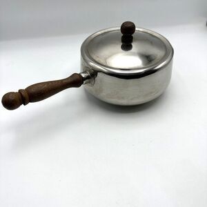 Vintage Stainless Steel Sauce pot With Wooden Handle made in Japan